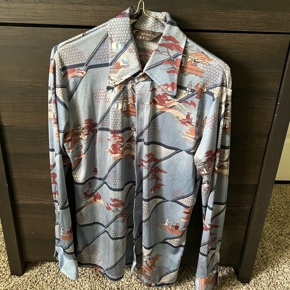 1970’s vintage rare Chemise Et Cie Korean men’s long sleeve button up.